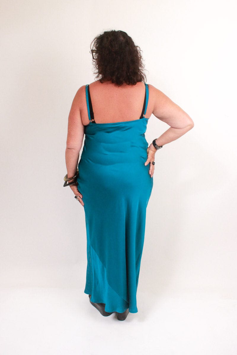 TCD TCD Long Bias Slip - Ocean Blue Satin Shop