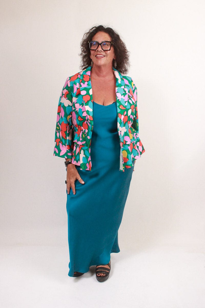 TCD TCD Long Bias Slip - Ocean Blue Satin Shop