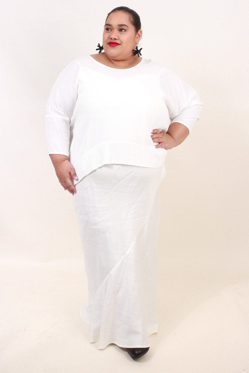 TCD TCD Long Flounce Bias Slip - Cream Shop