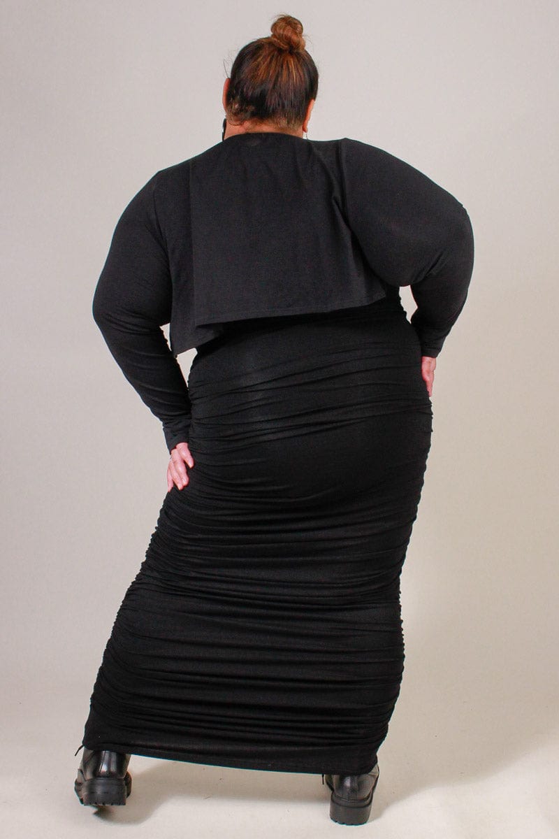 TCD TCD Long Rouched La Bella - Black Shop