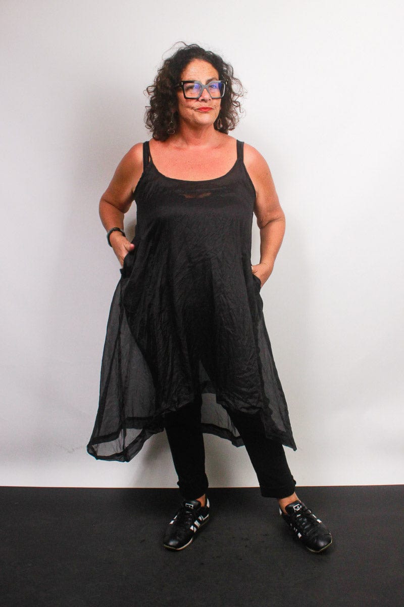 TCD TCD Reveal Tunic - Sheer Silk Black Shop
