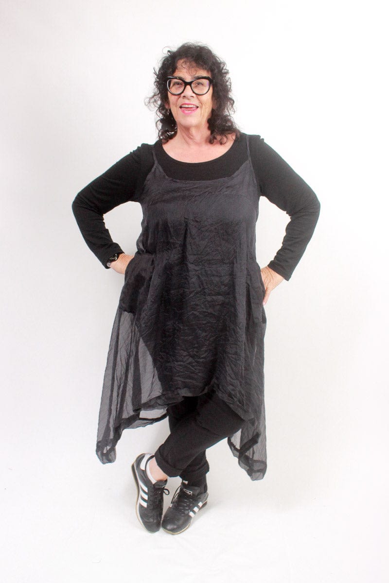 TCD TCD Reveal Tunic - Sheer Silk Black Shop