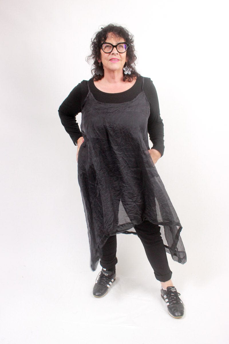 TCD TCD Reveal Tunic - Sheer Silk Black Shop
