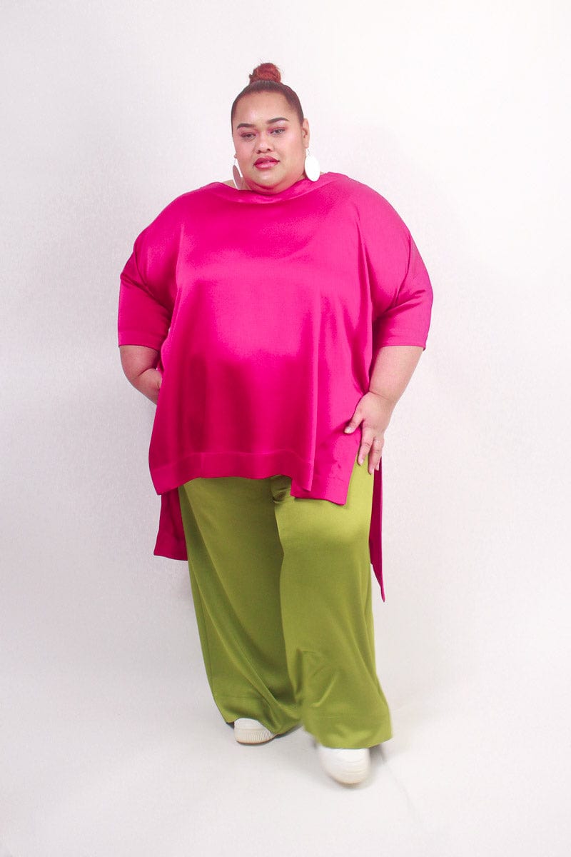 TCD TCD Sadie Pant - Chartreuse Satin Shop