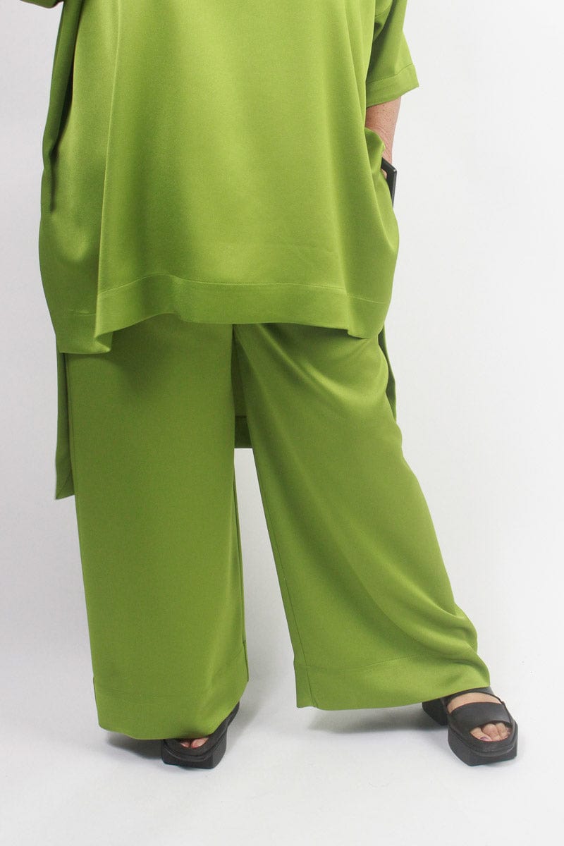 TCD TCD Sadie Pant - Chartreuse Satin Shop