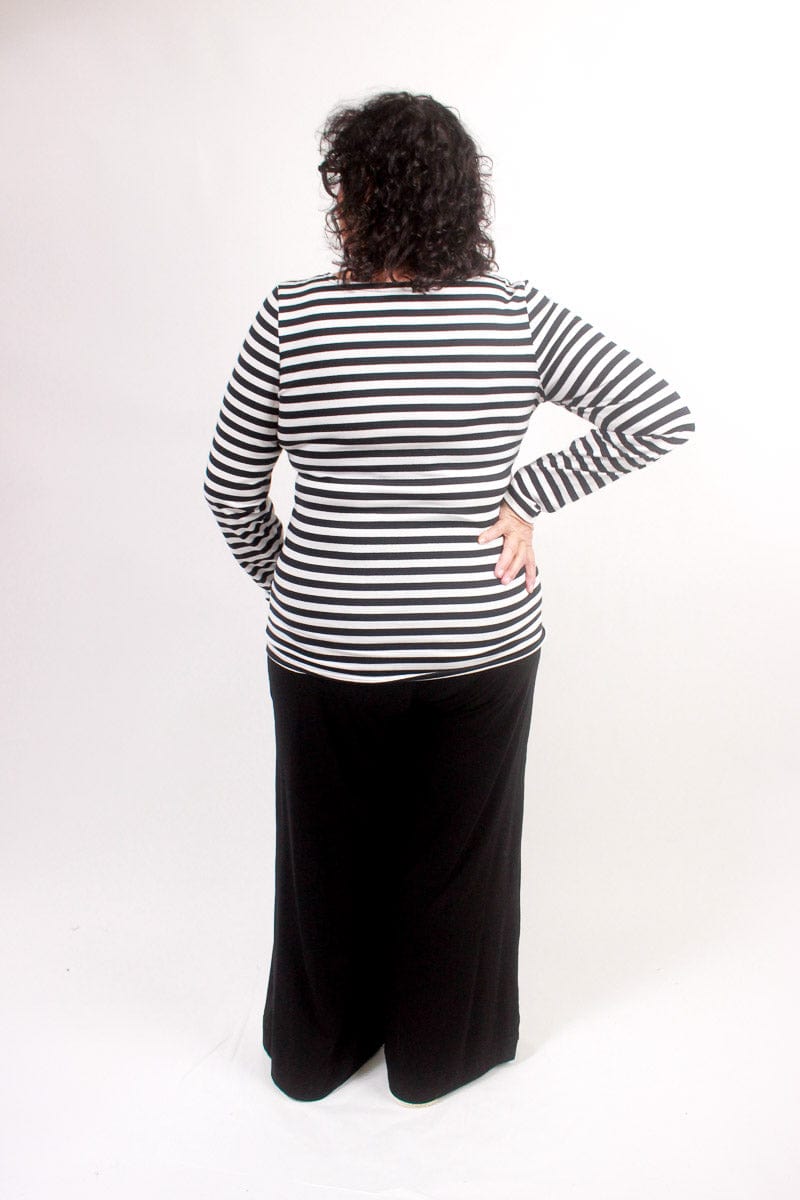 TCD TCD Simply Tee - B/W Small Stripes Shop