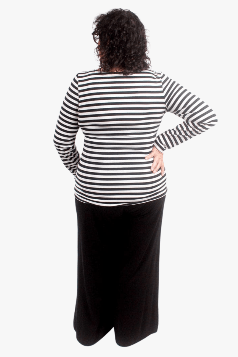 TCD TCD Simply Tee - B/W Small Stripes Shop