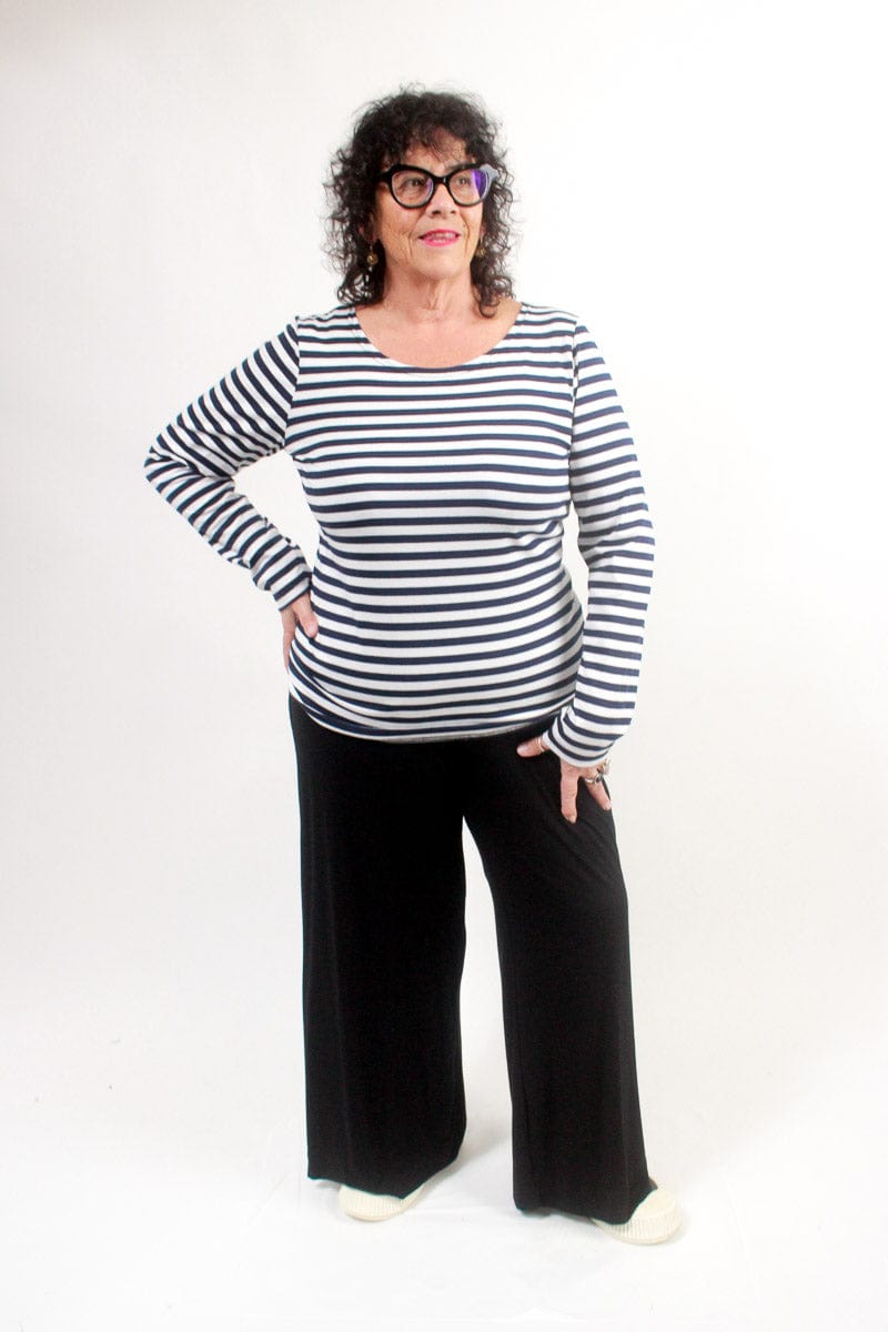 TCD TCD Simply Tee - Navy Small Stripes Shop