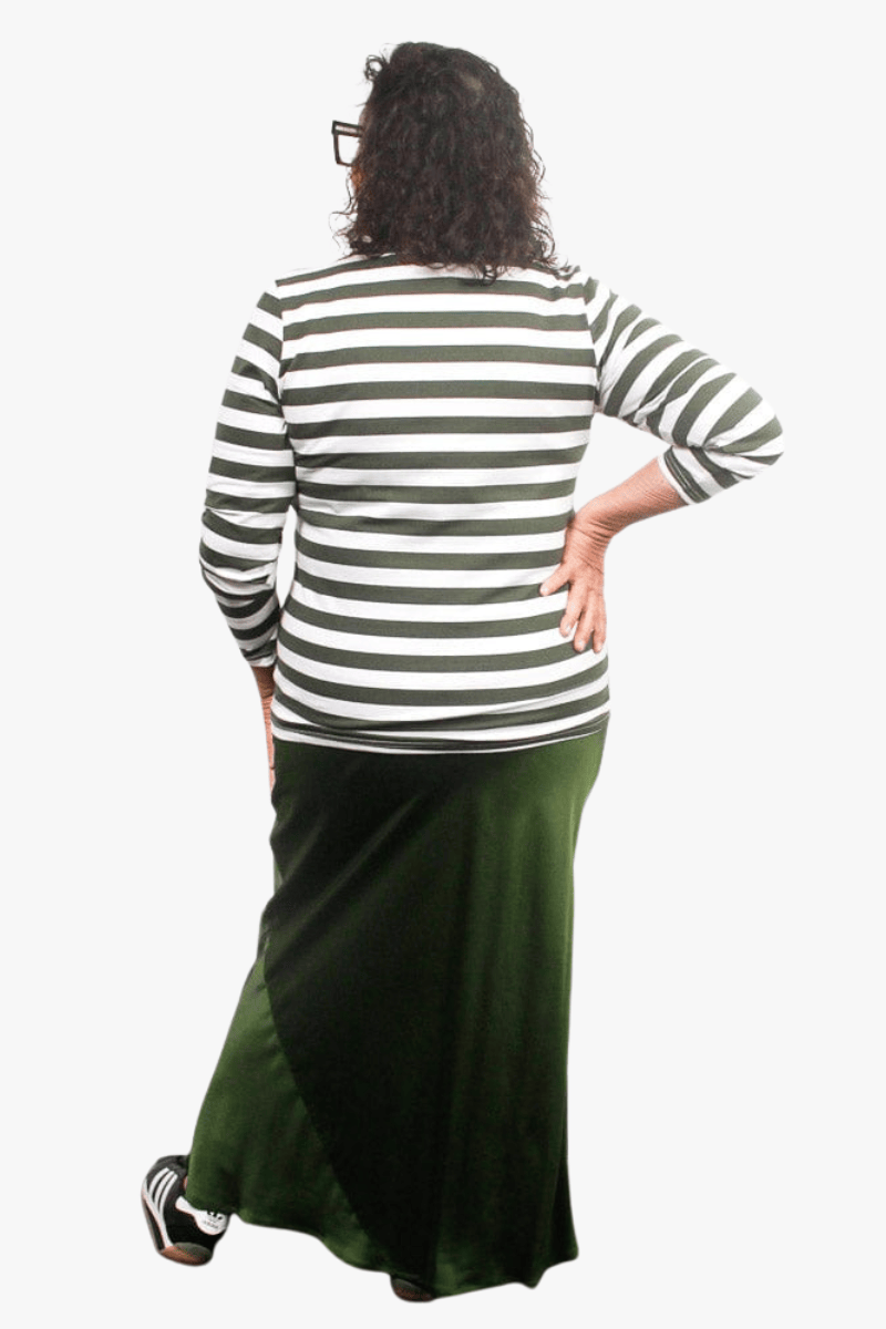 TCD TCD Simply Tee Top - Khaki Stripes Shop