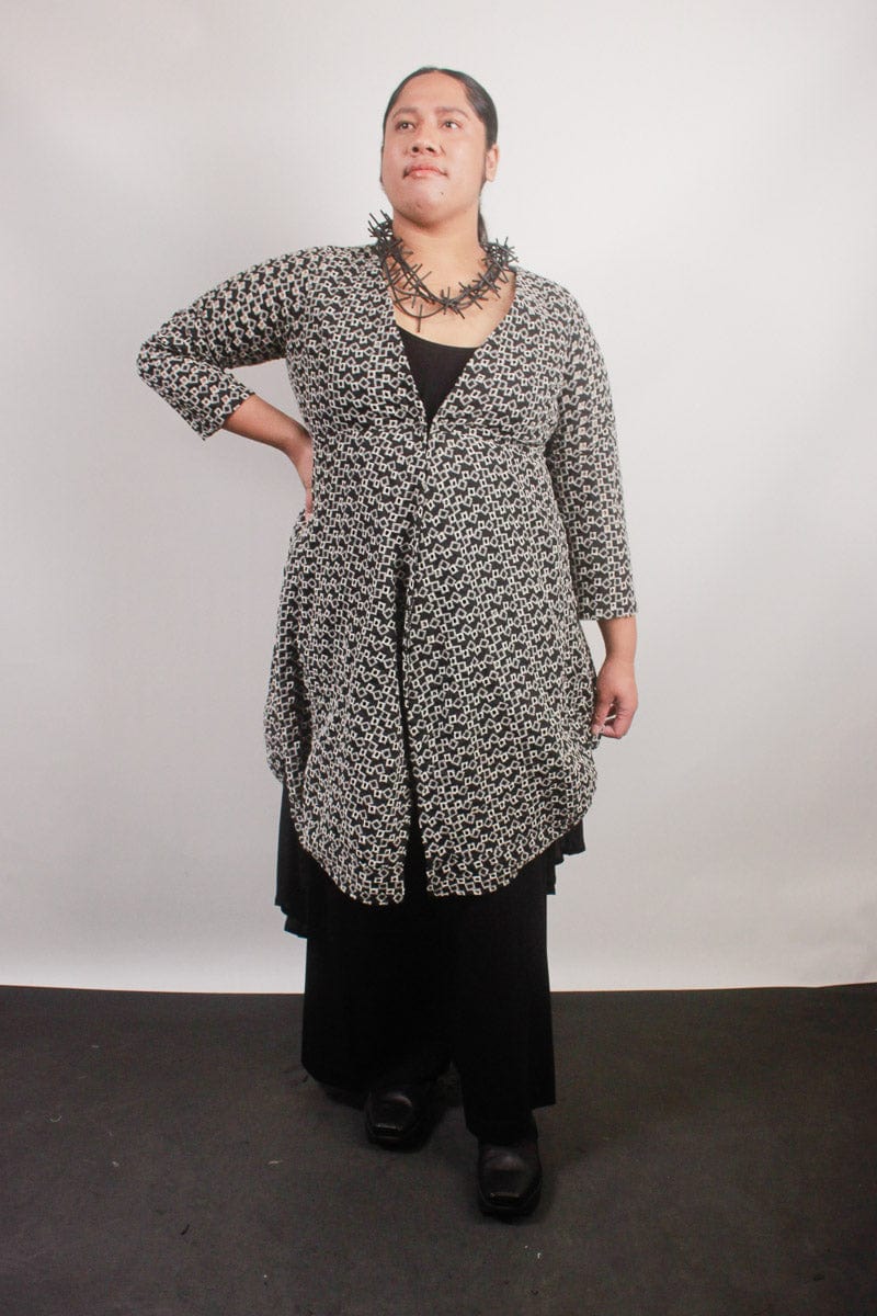 TCD TCD Solidarity Duster - Black Textural Print Shop