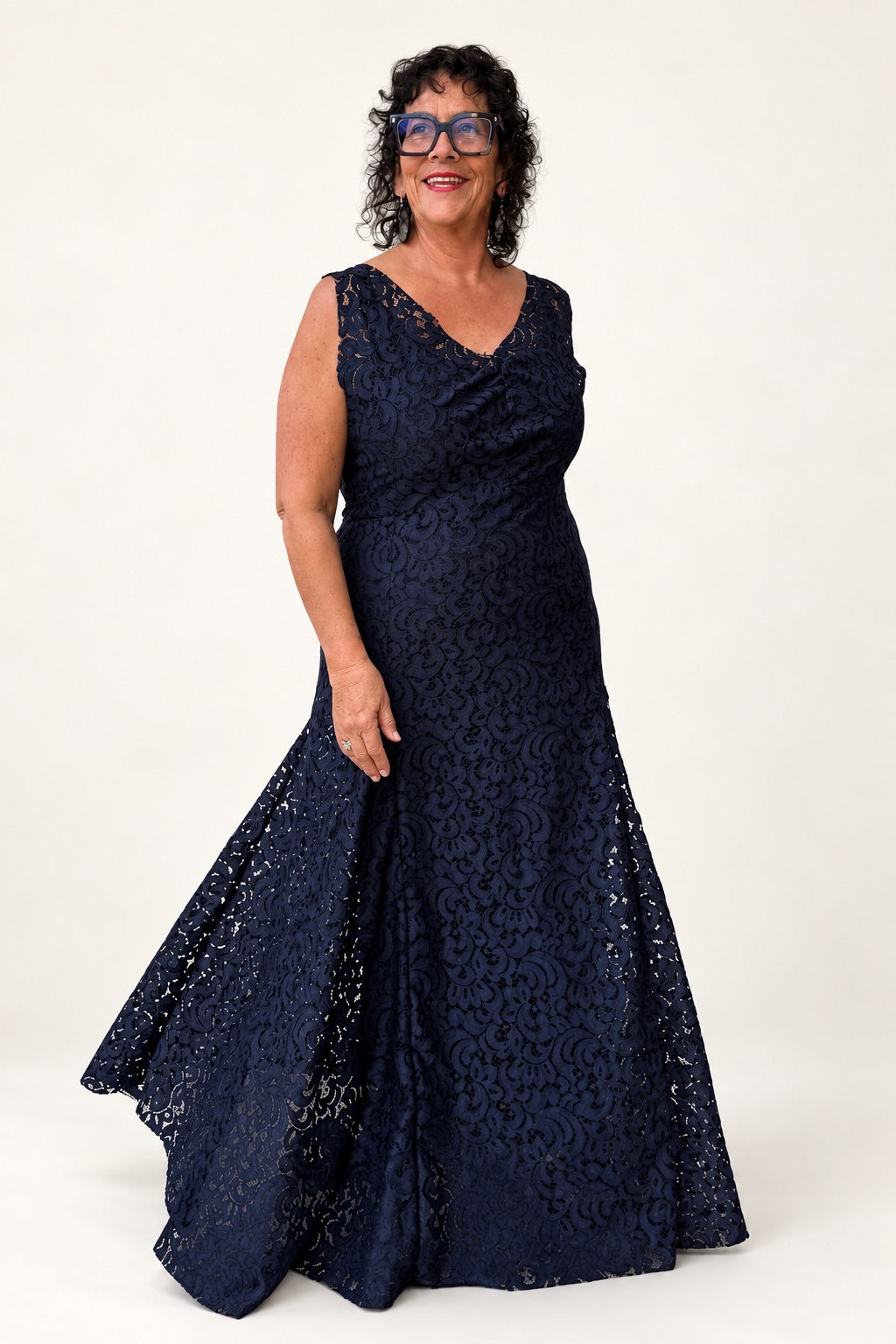 PRE ORDER TCD Marilyn Dress - Navy &amp; black Lace