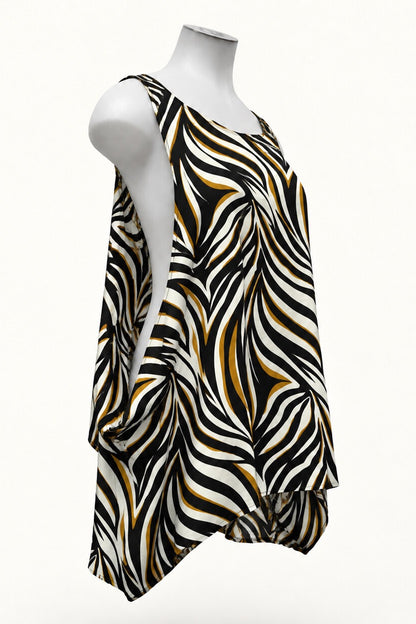 PRE ORDER TCD Drape Tunic - Golden Zebra
