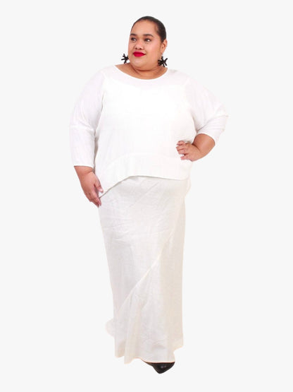 TCD Long Flounce Bias Slip Dress - Cream