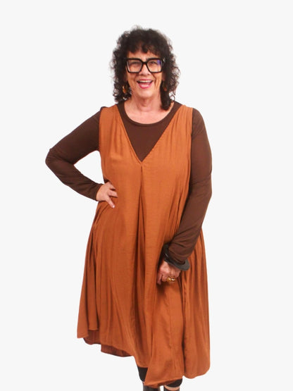 TCD Godet Dress - Cinnamon