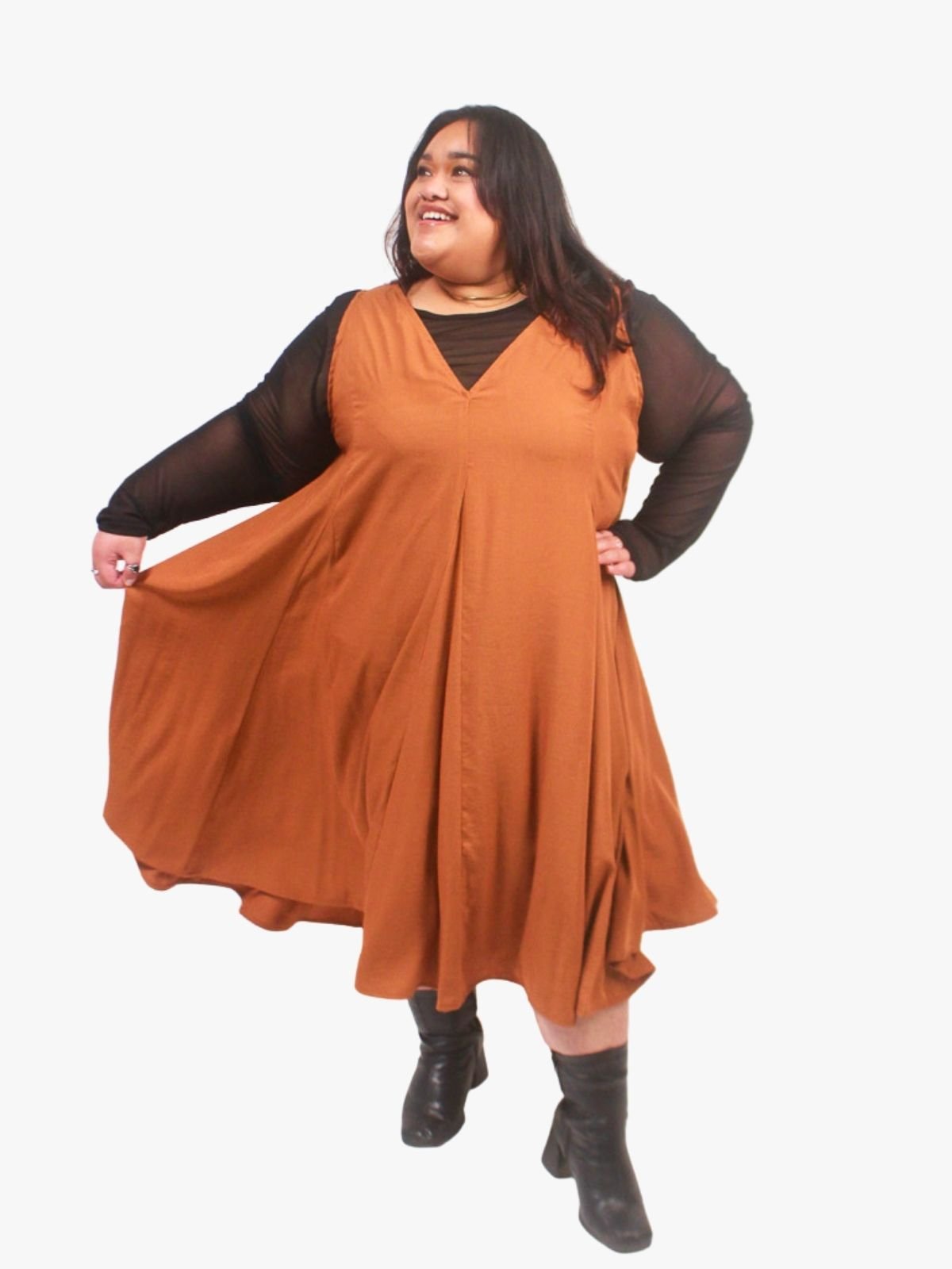 TCD Godet Dress - Cinnamon