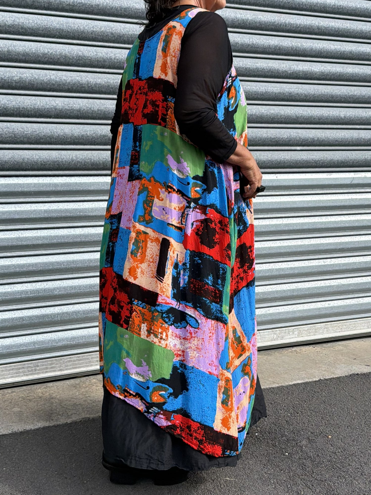 TCD Long Athena Dress - Abstract in Motion (LUCKY LAST - 1 = 16)