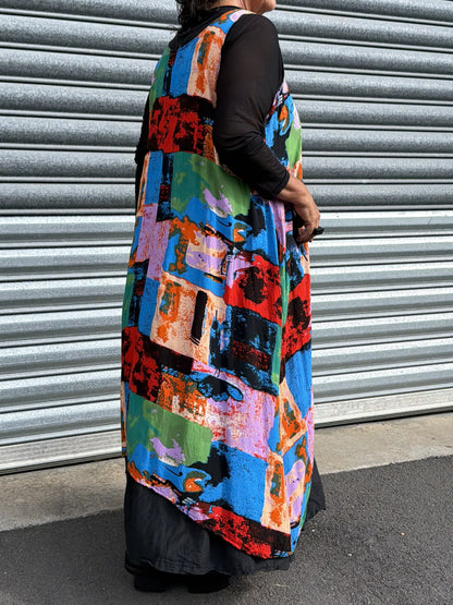 TCD Long Athena Dress - Abstract in Motion (LUCKY LAST - 1 = 16)