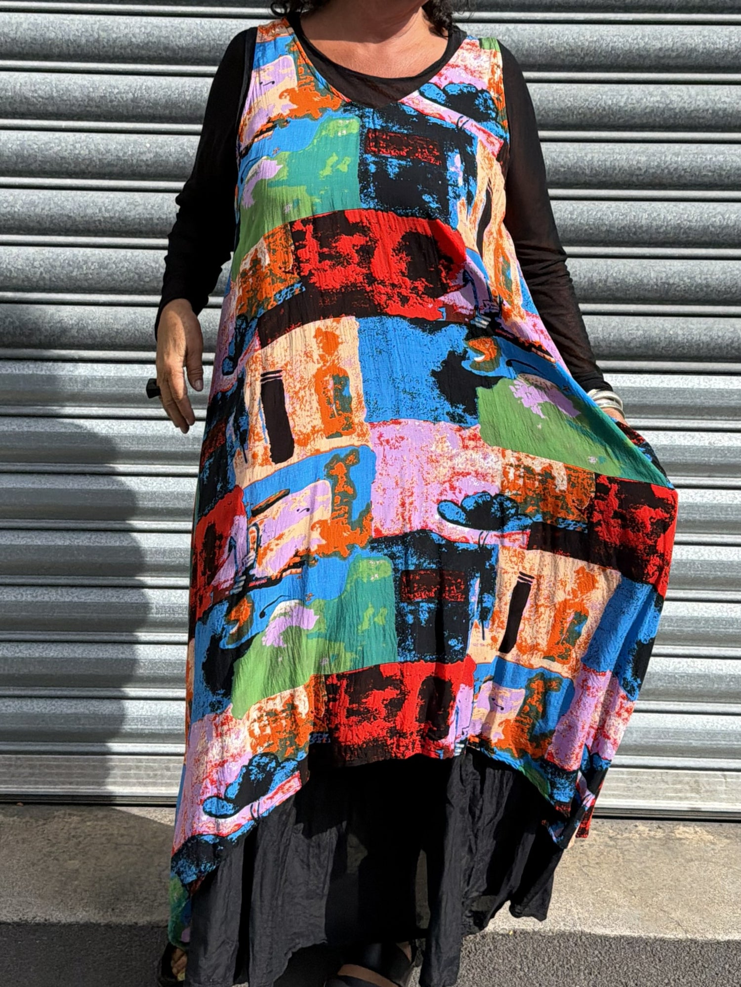 TCD Long Athena Dress - Abstract in Motion (LUCKY LAST - 1 = 16)