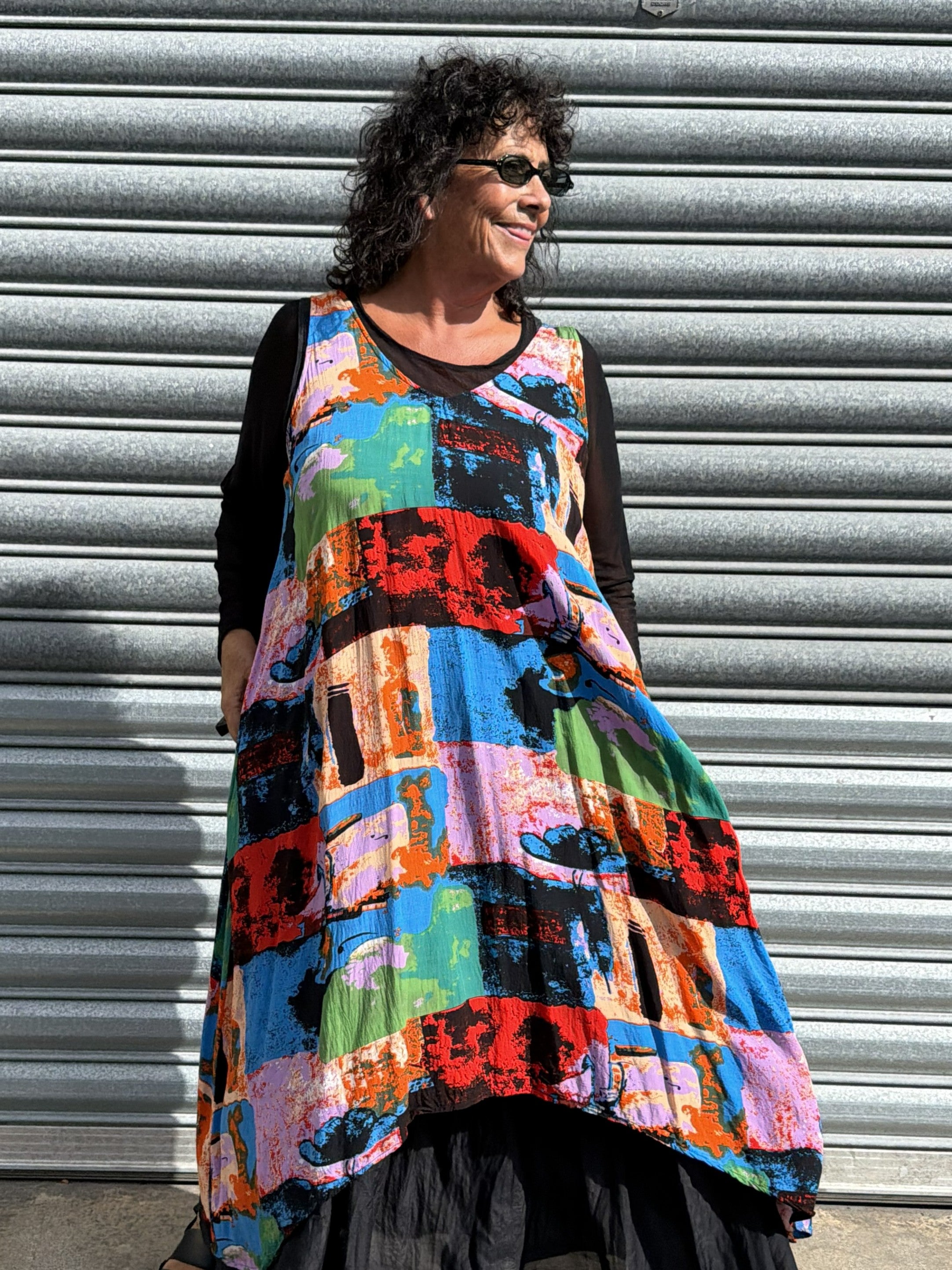 TCD Long Athena Dress - Abstract in Motion (LUCKY LAST - 1 = 16)