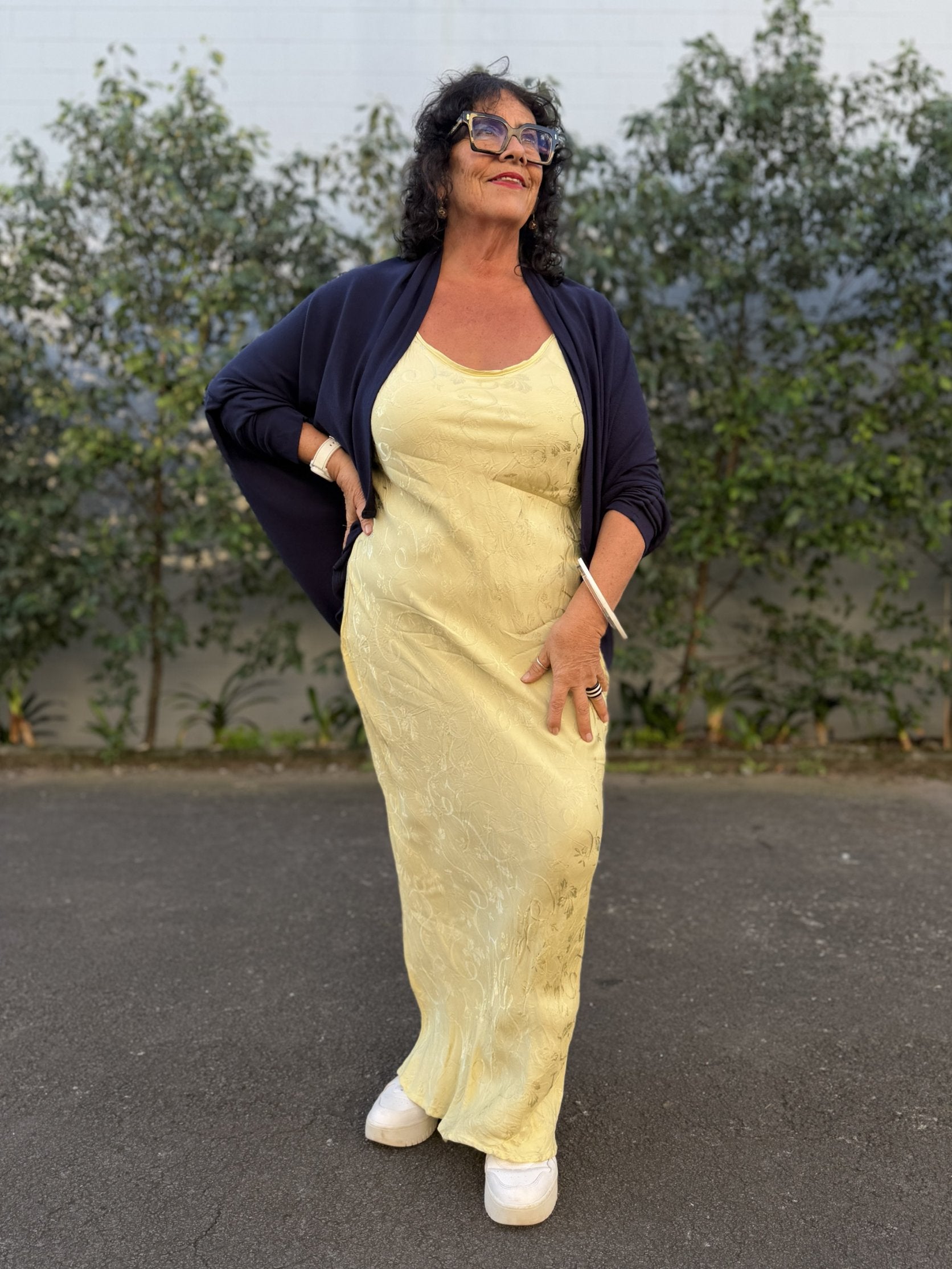 TCD Long Bias Slip Dress - Butter Yellow Satin
