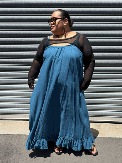 TCD Maxi Baby Doll Dress - Steel Blue
