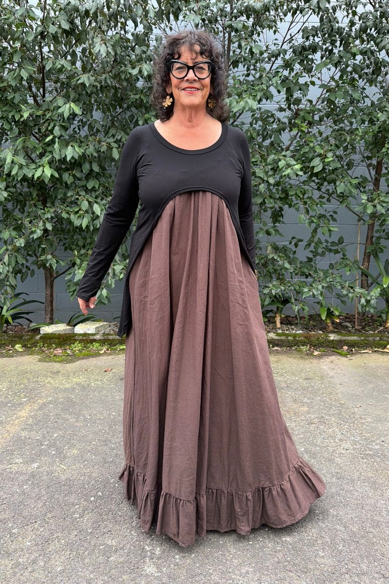 TCD Maxi Baby Doll Dress - Chocolate Brown