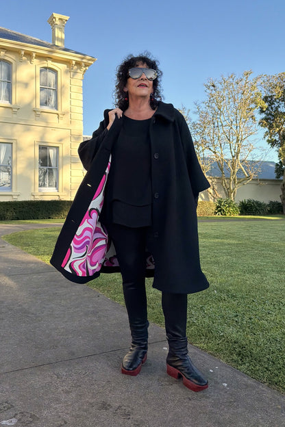 TCD Windsor Coat - Black Wool