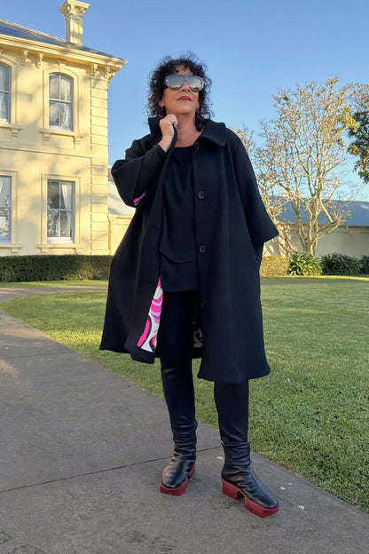 TCD Windsor Coat - Black Wool