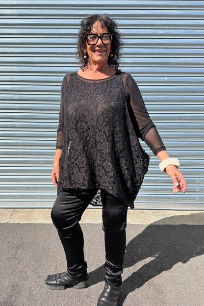 TCD Drape Tunic - Black Lace