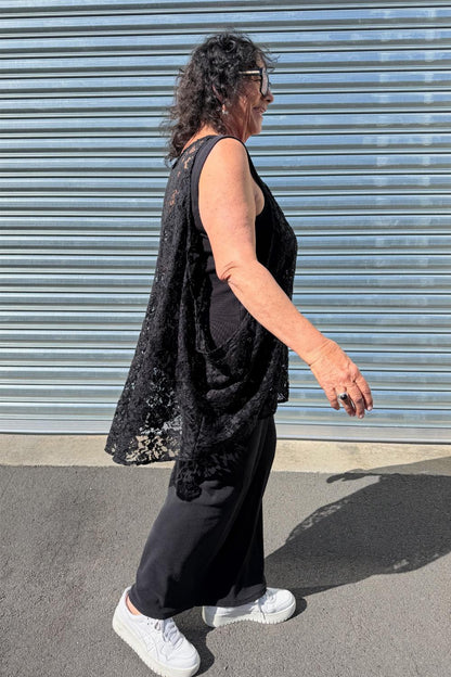TCD Drape Tunic - Black Lace