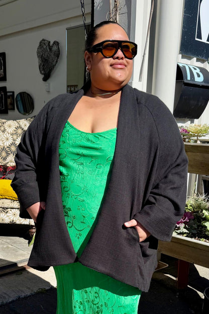 TCD Frankie Jacket - Black Linen