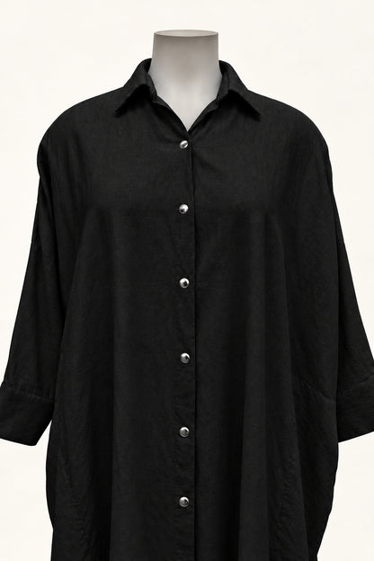 PRE ORDER TCD Georgie Shirt - Black Linen