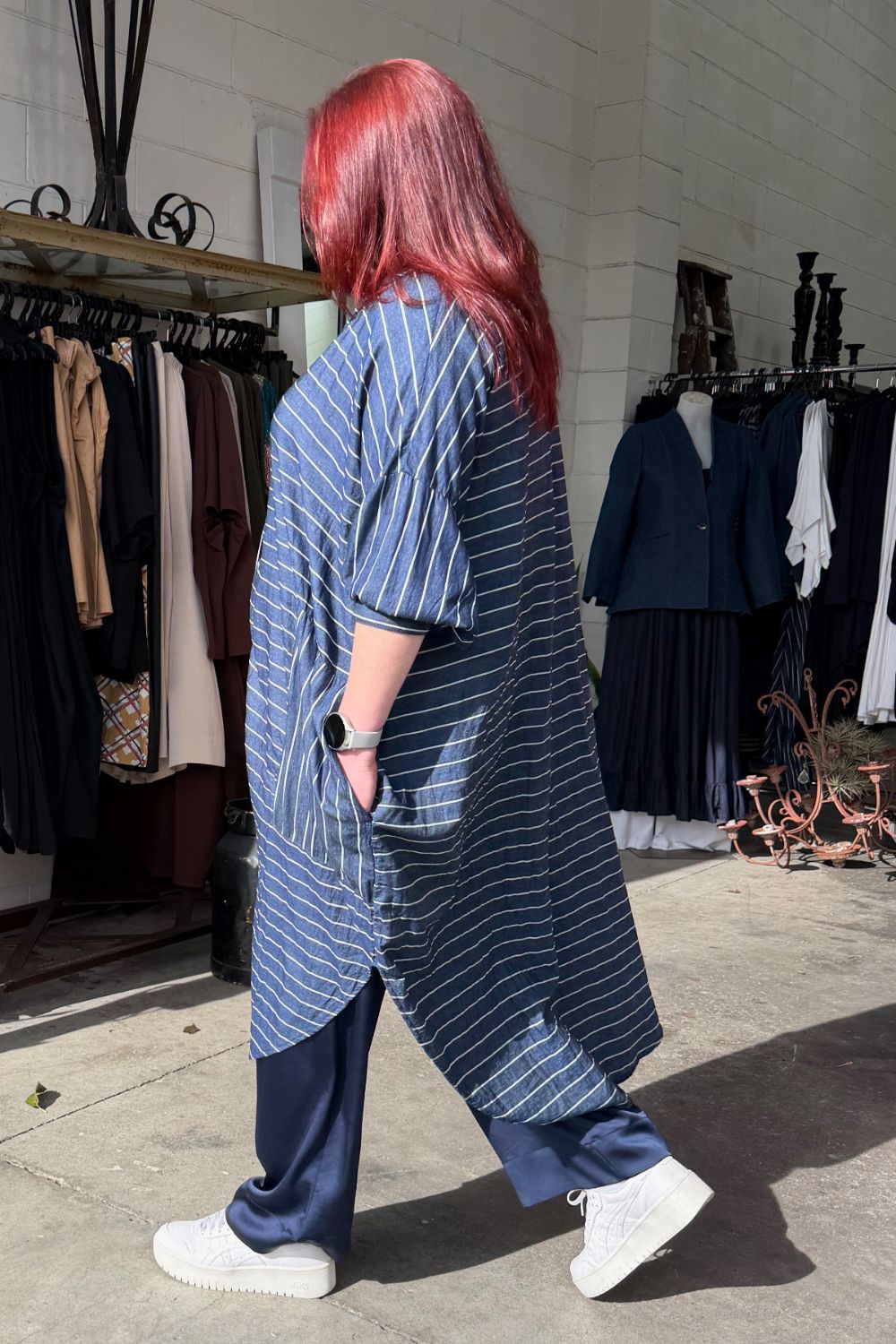 TCD Georgie Shirt - Stripe Denim Blue