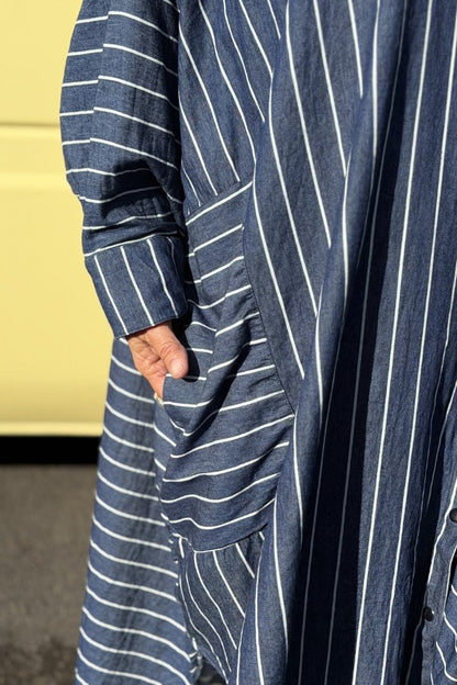 TCD Georgie Shirt - Stripe Denim Blue