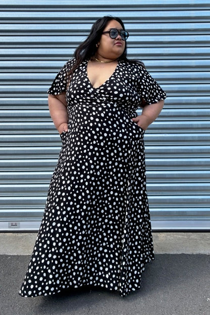 PRE ORDER TCD Katy Q Dress - Pebble Polka Dot