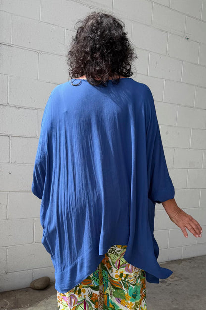 TCD Woven Tee  Top - French Blue
