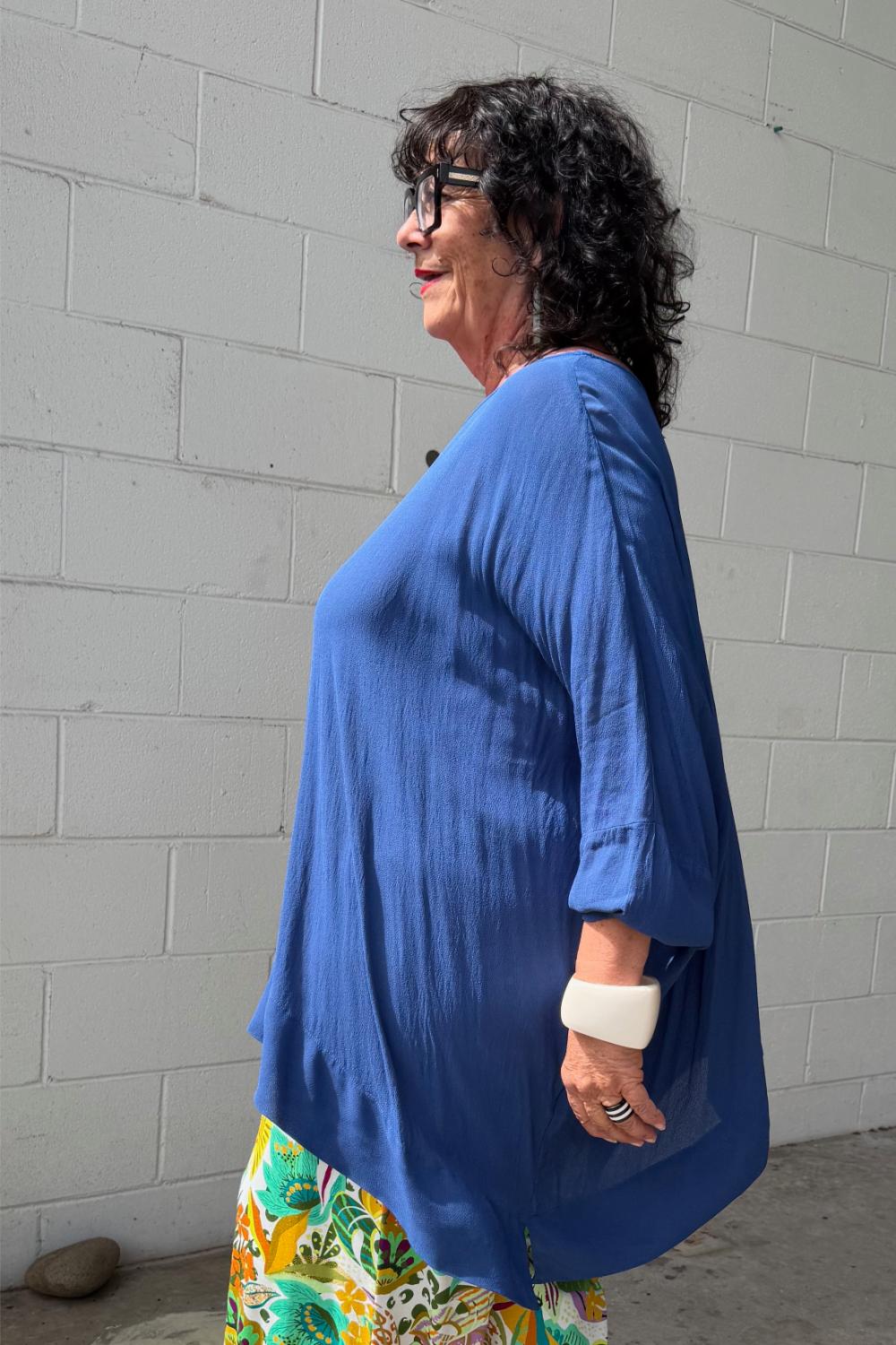 TCD Woven Tee  Top - French Blue