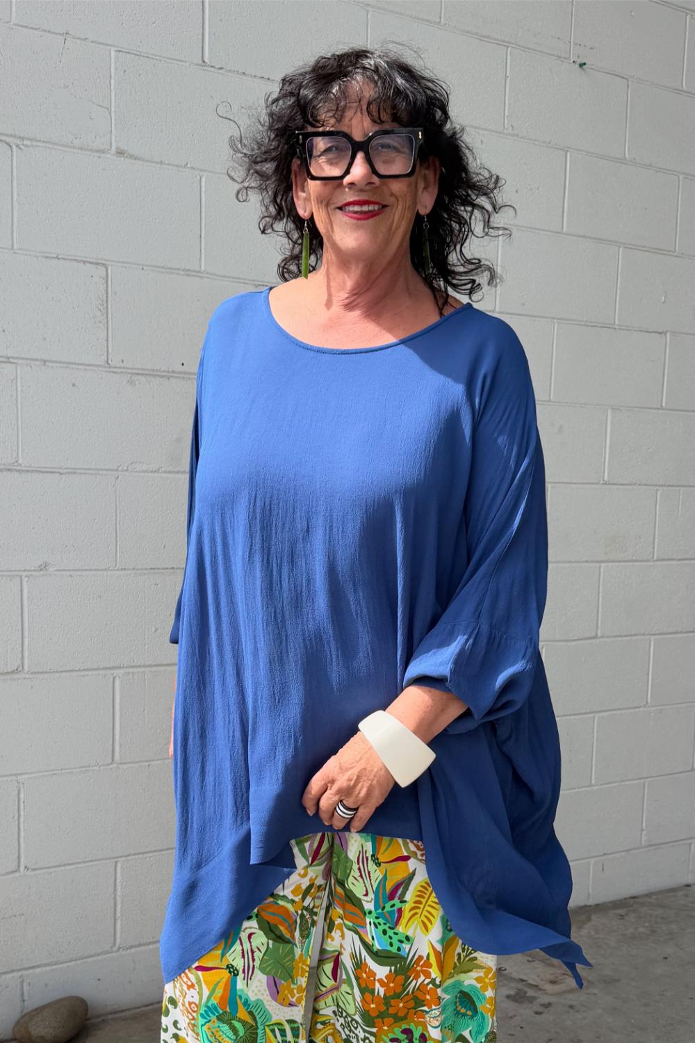 TCD Woven Tee  Top - French Blue