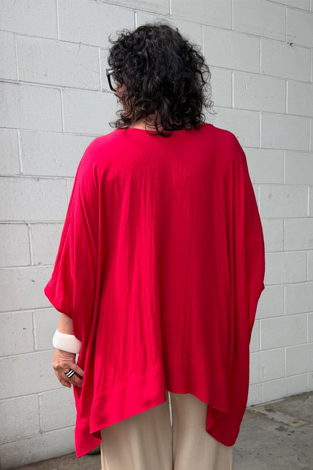 TCD Woven Tee Top - Red