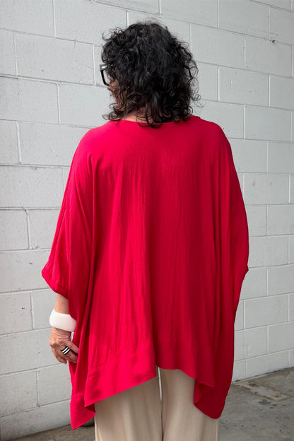 TCD Woven Tee Top - Red