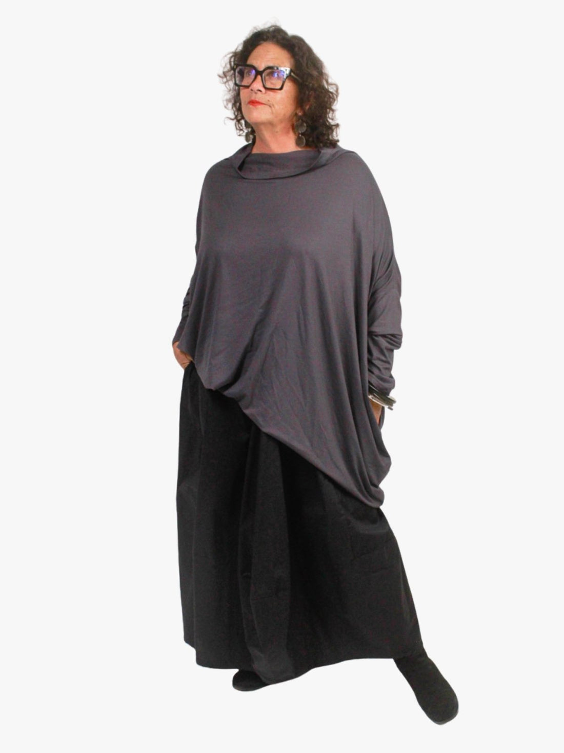 TCD Phoebe Funnel Top - Grey (LUCKY LAST SIZE  - L = 22/26)