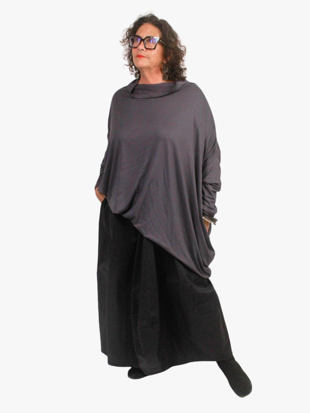 TCD Phoebe Funnel Top - Grey (LUCKY LAST SIZE  - L = 22/26)