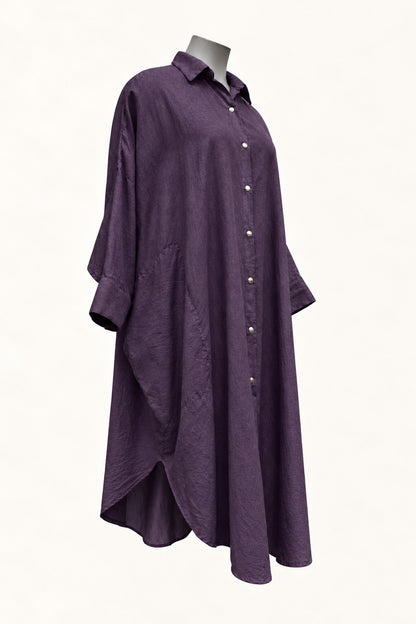 PRE ORDER TCD Georgie Shirt - Purple Linen