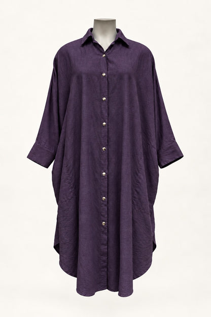 PRE ORDER TCD Georgie Shirt - Purple Linen