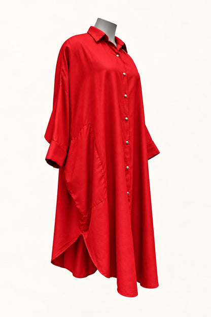 PRE ORDER TCD Georgie Shirt - Red Satin