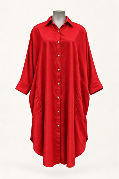 PRE ORDER TCD Georgie Shirt - Red Satin
