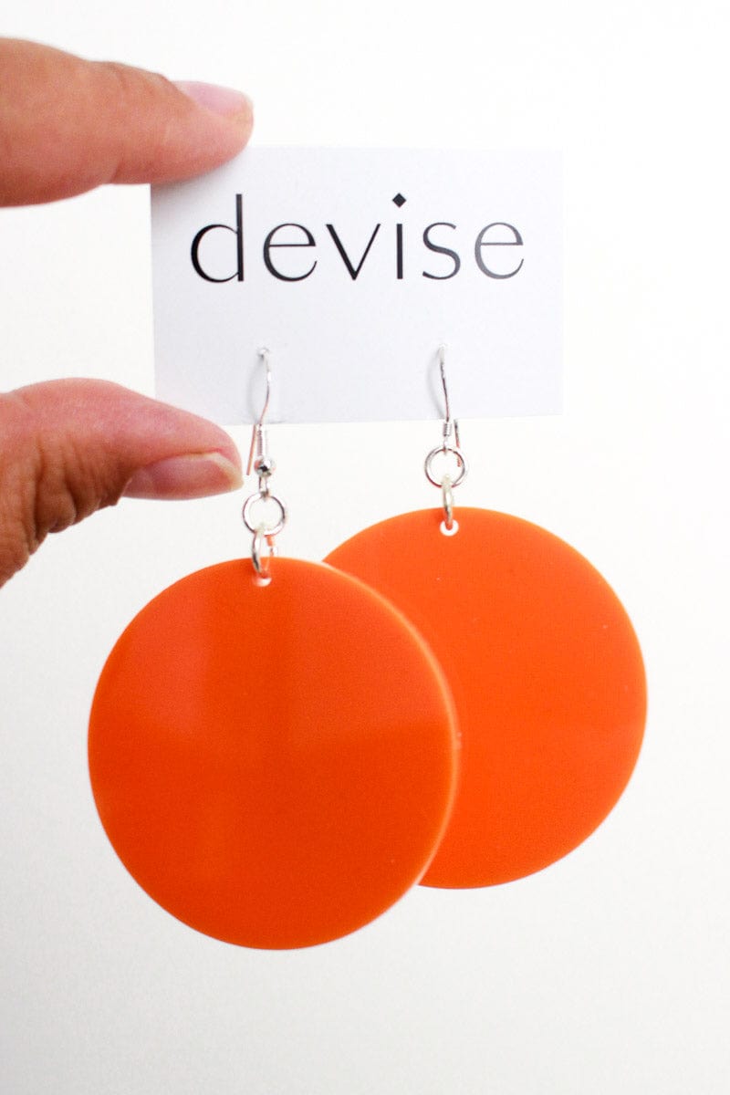 devise Devise Circle Earrings - Orange Shop
