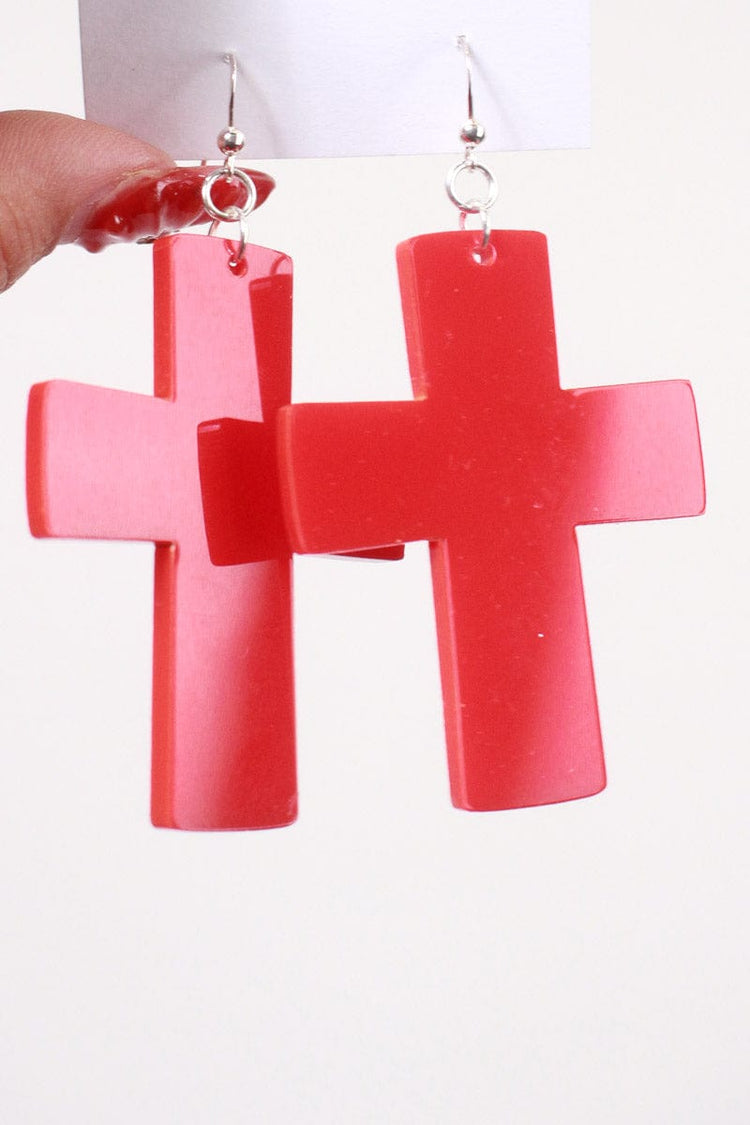 DEVISE Devise Cross Earrings - Red Shop