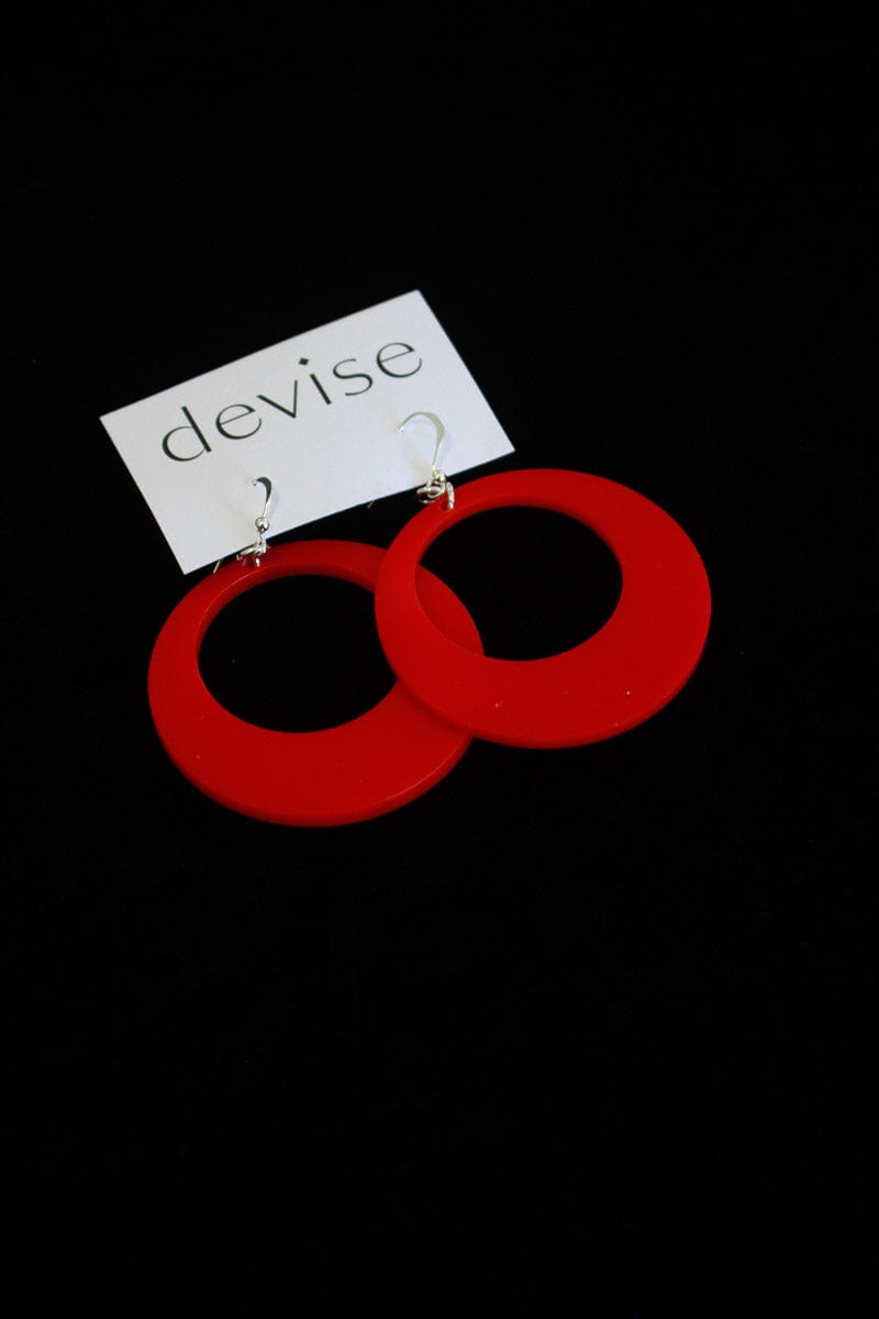 DEVISE Devise Drop Circle Earrings - Red Shop