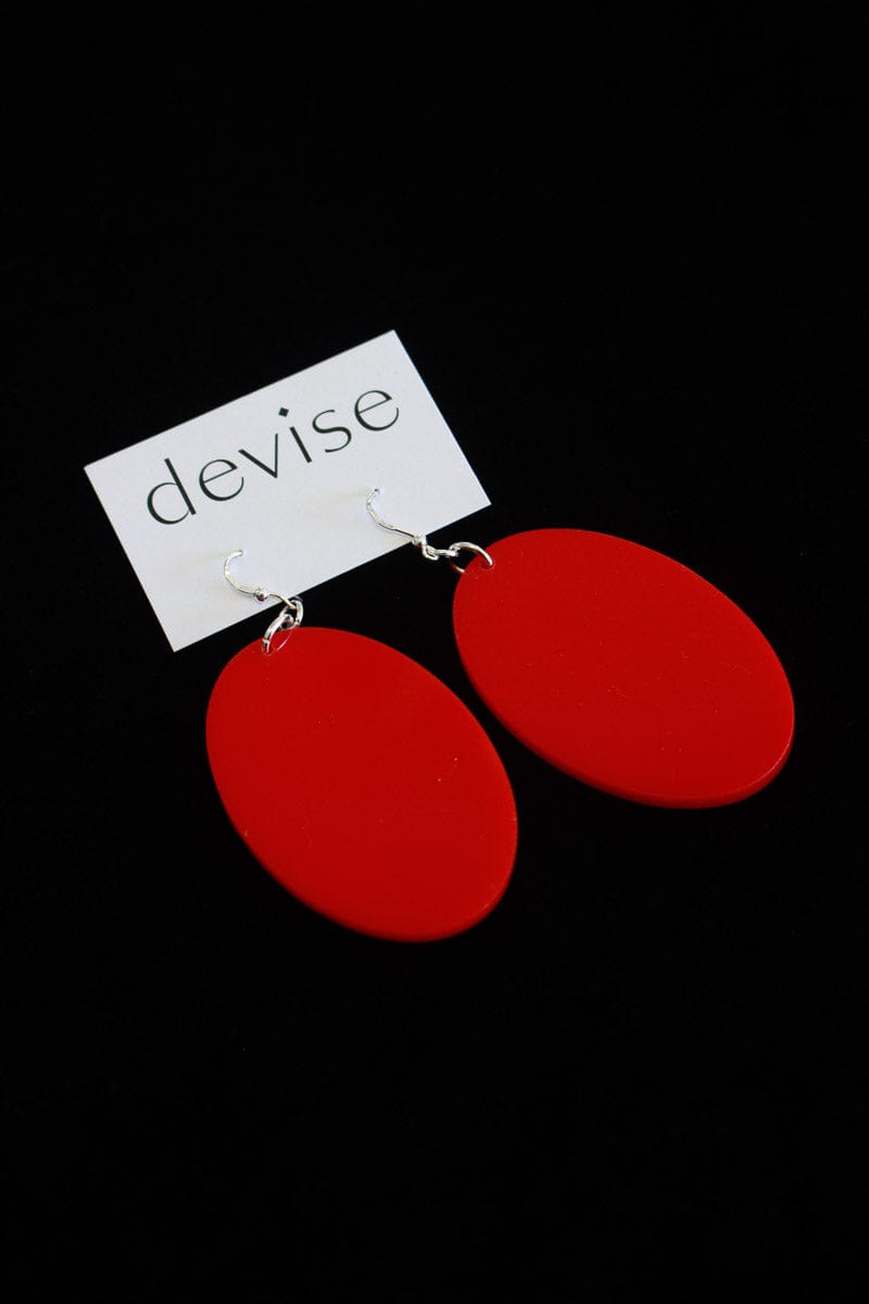 DEVISE Devise Oval Earrings - Red Shop